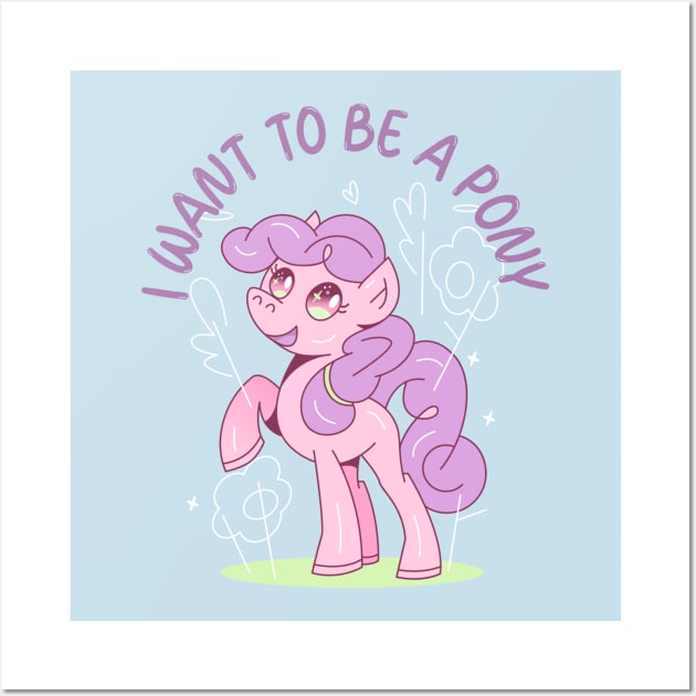 Cute Little Pony Wall Art by Tip Top Tee's